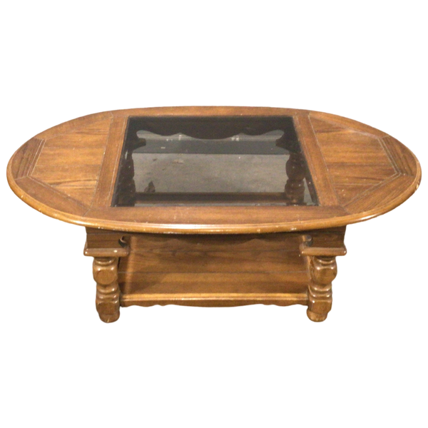 Oval Glass Top Coffee Table