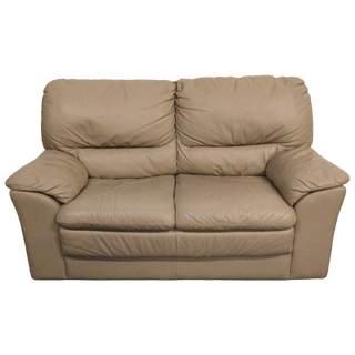 Tan Leather Loveseat