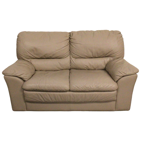 Tan Leather Loveseat