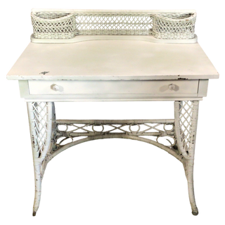 White Wicker Desk