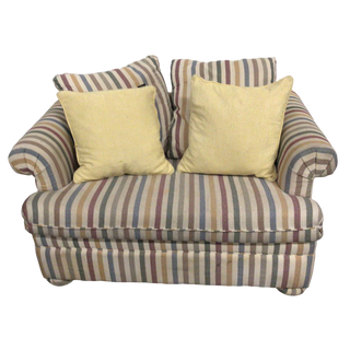 Multi Colored Striped Sleeper Loveseat