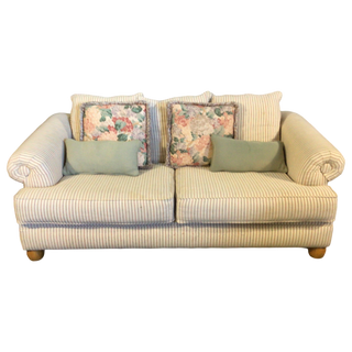 White Striped Sofa