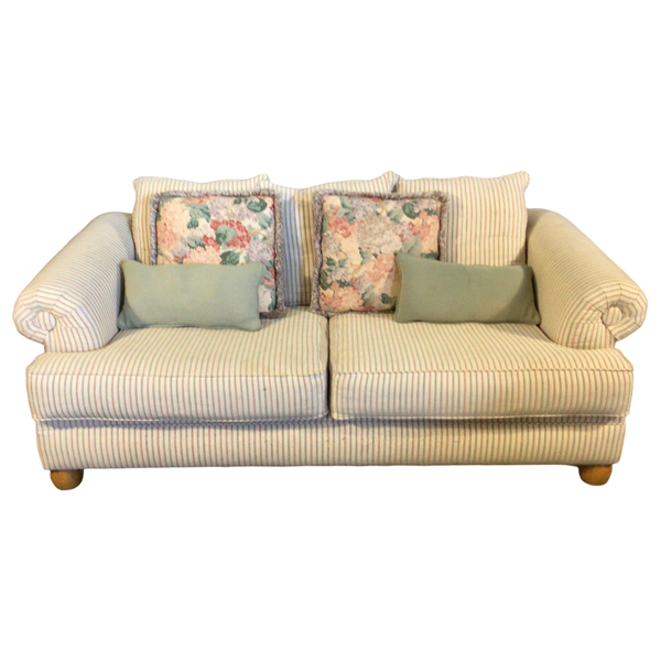 White Striped Sofa