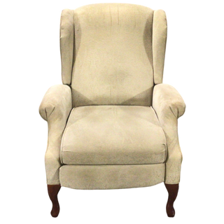 Beige Wingback Reclining Arm Chair