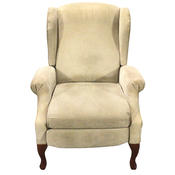 Beige Wingback Reclining Arm Chair