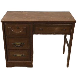 Four Drawer Oak Student Desk