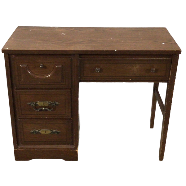 Four Drawer Oak Student Desk