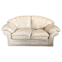 Cream Colored Leather Sofa