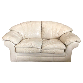 Cream Colored Leather Sofa