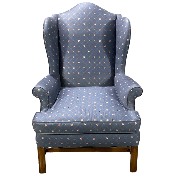 Blue Wingback Arm Chair