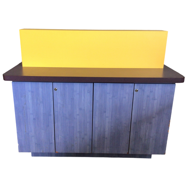 Blue And Yellow Reception Desk