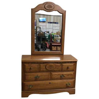 Oak Dresser With Mirror