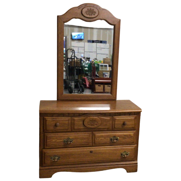 Oak Dresser With Mirror