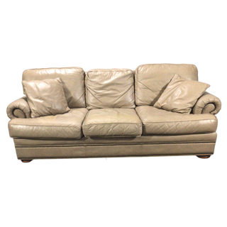 Thomasville Beige Leather Sofa