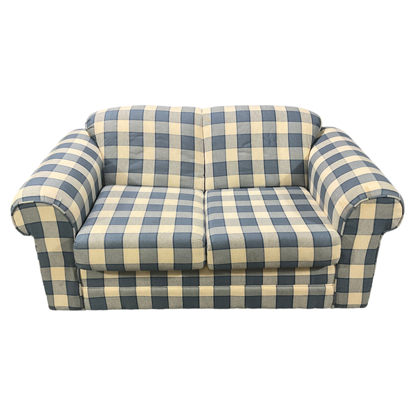 Blue Plaid Loveseat