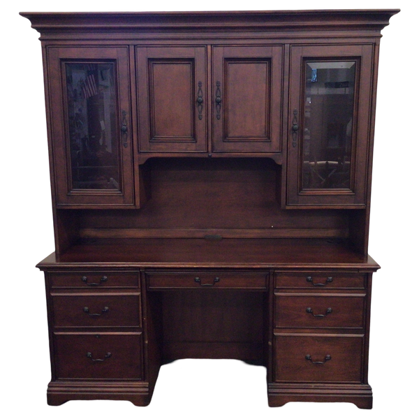 Wood Desk With Hutch