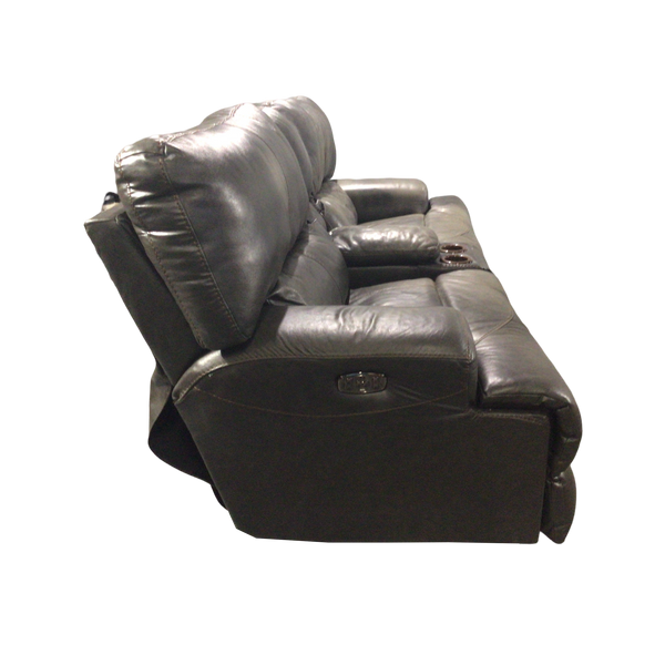 Dark Gray Leather Electric Reclining Sofa