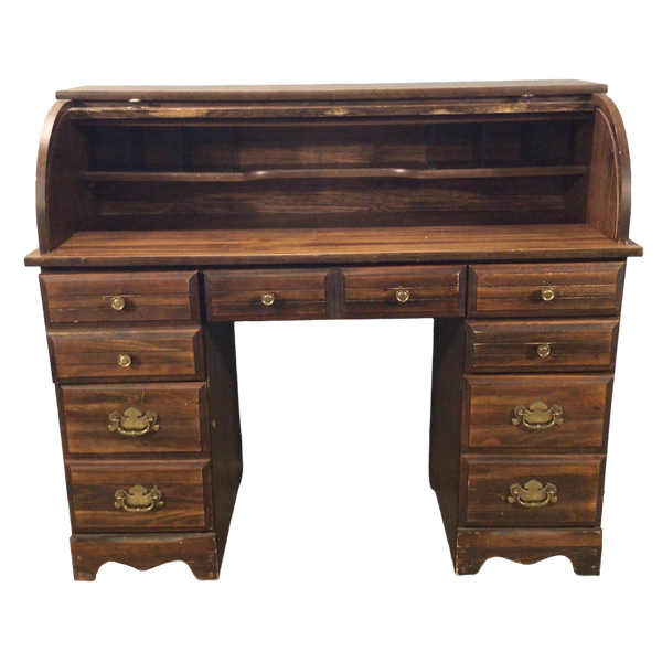 Six Drawer Roll Top Desk