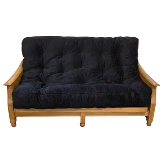 Wood Futon With Black Mattress