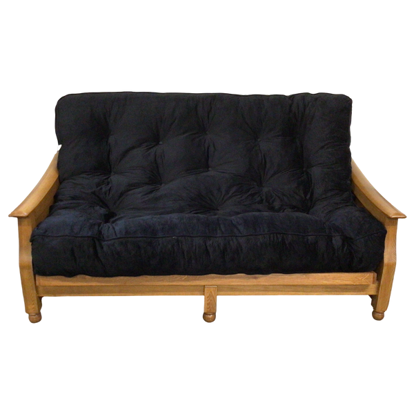 Wood Futon With Black Mattress