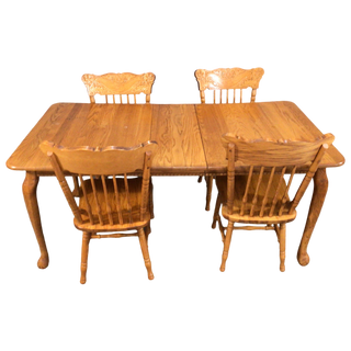 Oak Dining Table With Four Chairs