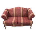 Burgundy Floral Pattern Loveseat