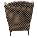 Navy And Tan Wing Back Chair