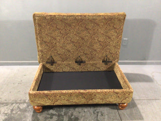 Floral print ottoman with storage