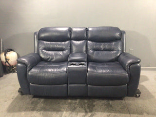 Dark blue reclining sofa