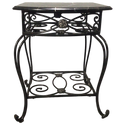 Wrought Iron End Table With Marble Top