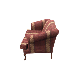 Burgundy Floral Pattern Loveseat