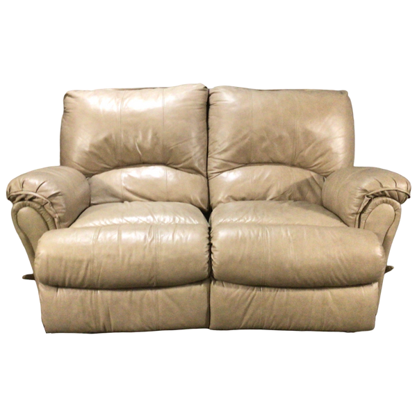 Tan Leather Rocking Reclining Loveseat