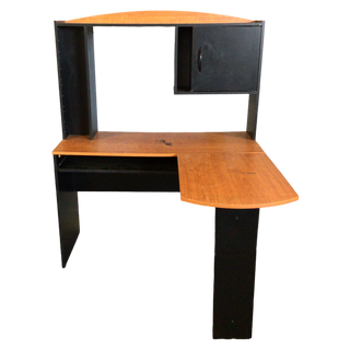 Black L-Shaped Desk With Hutch