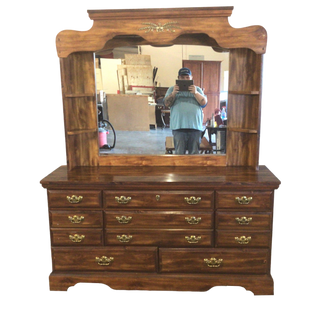 Oak Dresser With Mirror