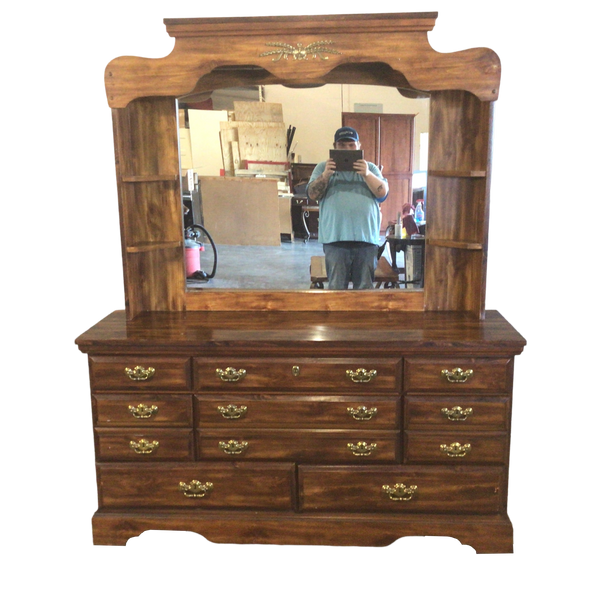 Oak Dresser With Mirror