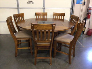 Eight Piece Dining Table With Lazy Susan