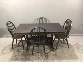 Black Five-piece Dining Table and Chairs