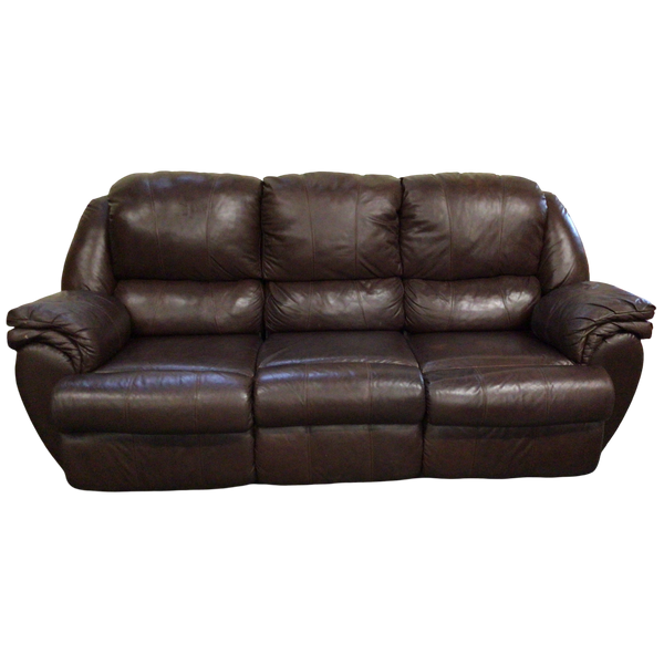 Brown Leather Reclining Sofa