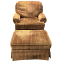 Multicolor Striped Chair And Ottoman