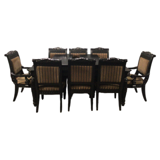 Black Ashley Nine Piece Dining Table And Chairs