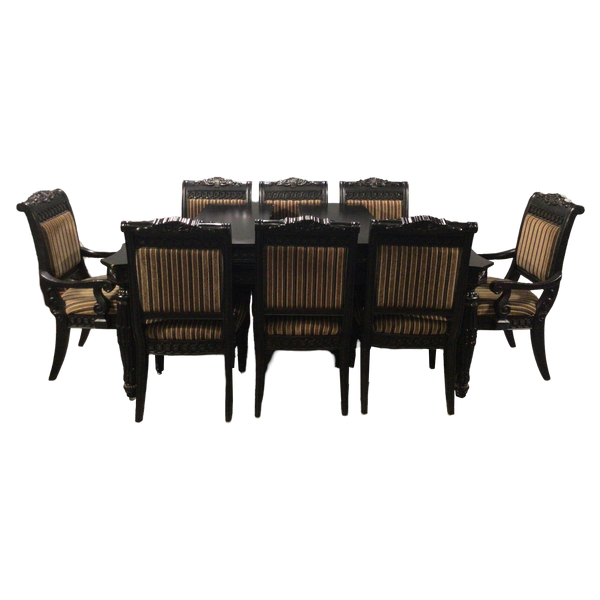 Black Ashley Nine Piece Dining Table And Chairs