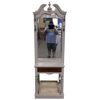 Grey Mirrored Hall Tree