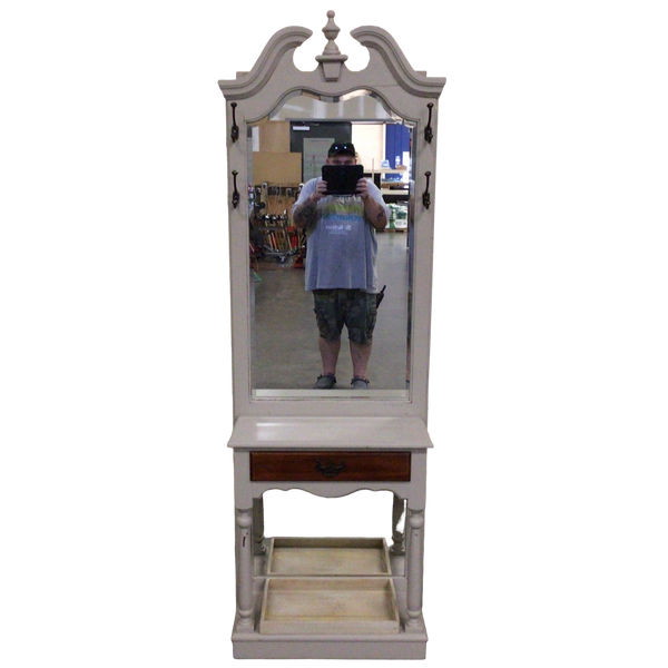 Grey Mirrored Hall Tree