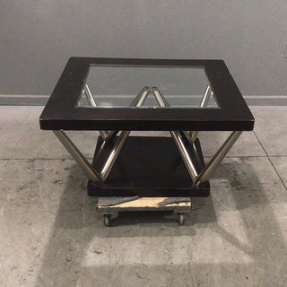 Square Black Glass Top Coffee Table