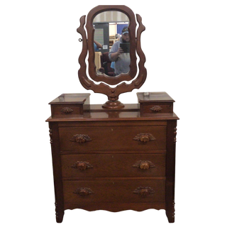 Three Drawer Vanity With Mirror