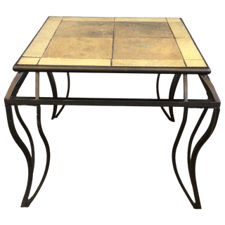 Metal Base Tile Top Table