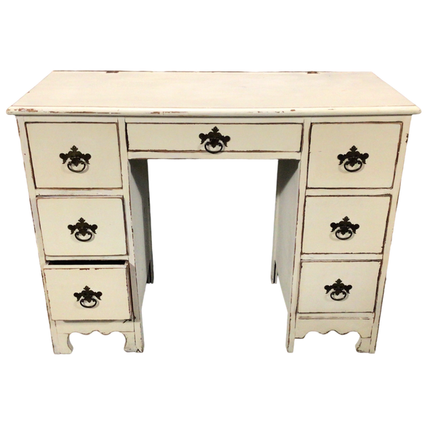 White Seven Drawer Desk