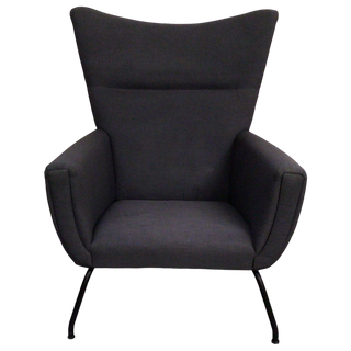 Dark Grey Winged Chair