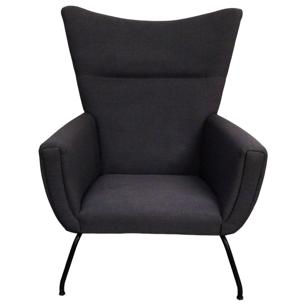 Dark Grey Winged Chair