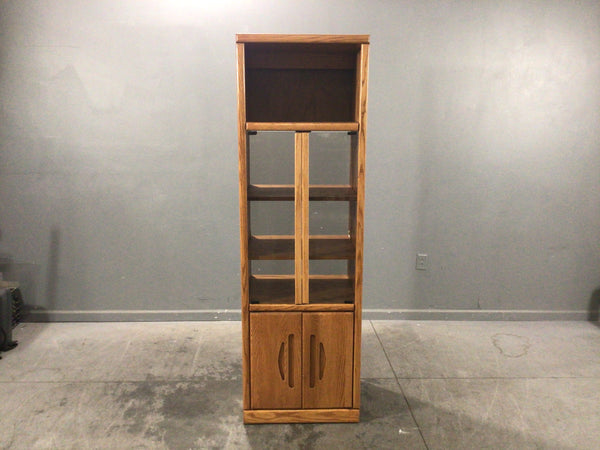 Oak glass door cabinet